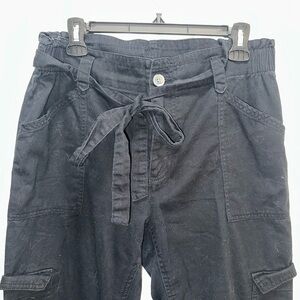 Old Navy Black Tie-Waist Cargo Pants